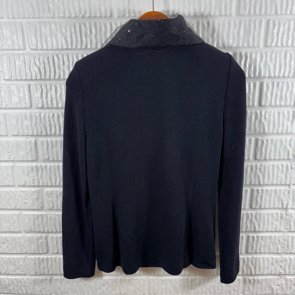 St. John Evening Santana Knit Jacket Blazer Shoulder Pads 6 - Picture 2 of 4